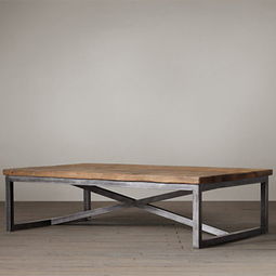 匠心定制 直销实木铁艺做旧茶几，打造复古客厅艺术空间